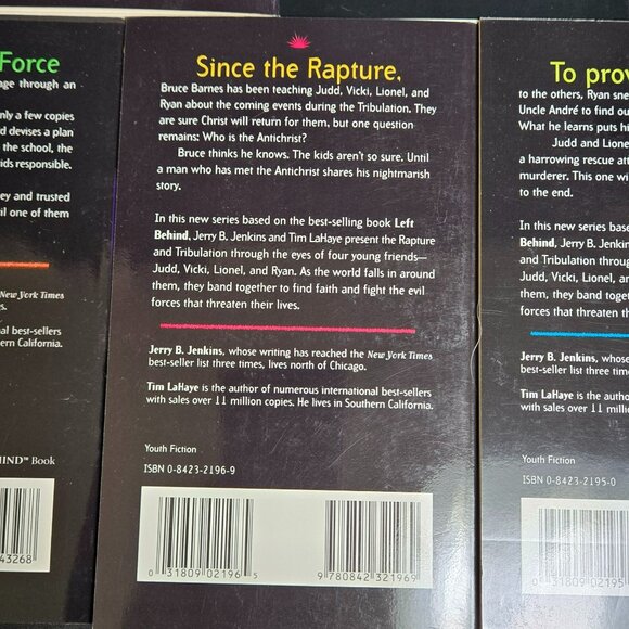 Left Behind The Kids Books Lot 1 2 3 4 * 6 Jenkins Lahaye Vtg Christian Fiction - Picture 7 of 9